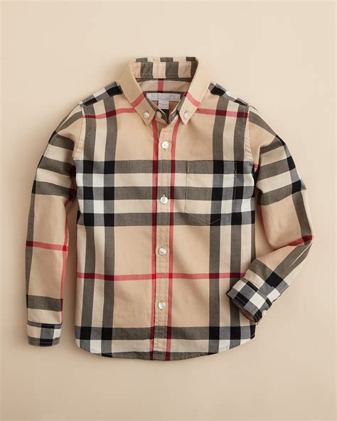 burberry junior boywhite casual shirt long sleeve|Boys' Burberry .